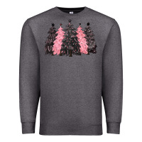 Charcoal Heather pink christmas trees Premium Sweatshirt - CowGirlArtShop