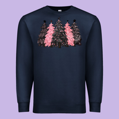 Pink Christmas Trees Premium Sweatshirt Designed By Cowgirlartshop