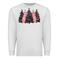 Oatmeal Heather pink christmas trees Premium Sweatshirt - CowGirlArtShop