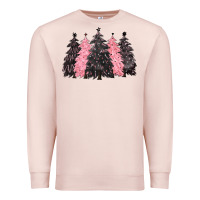 Pale Pink pink christmas trees Premium Sweatshirt - CowGirlArtShop