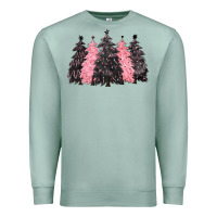 Seafoam pink christmas trees Premium Sweatshirt - CowGirlArtShop