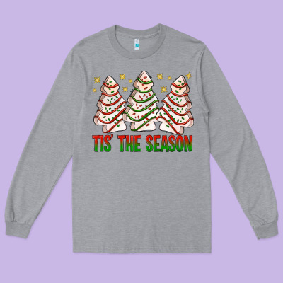 Tis' The Season With Christmas Cakes  Bbs Long Sleeve Tee Designed By Bundleandbundleshop