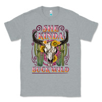 Heather Grey she kinda buck wild with bull skull Classic Tee - NancyCooperArtShop