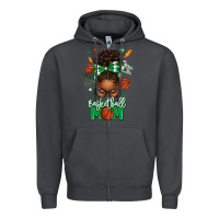 Smoke Basketball Mom Afro Messy Bun Zipper Hoodie - texasbilliewilder