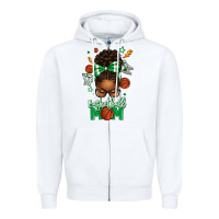 White Basketball Mom Afro Messy Bun Zipper Hoodie - texasbilliewilder