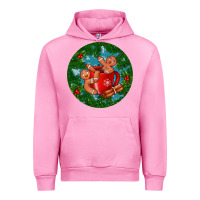 Fuchsia Pink gingerbread men with hot chocolate Urban Hoodie - BundleAndBundleShop