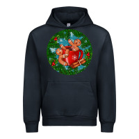 Navy gingerbread men with hot chocolate Urban Hoodie - BundleAndBundleShop