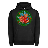 Pigment Black gingerbread men with hot chocolate Urban Hoodie - BundleAndBundleShop