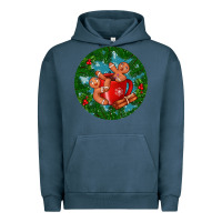 Pigment Midnight Navy gingerbread men with hot chocolate Urban Hoodie - BundleAndBundleShop