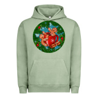 Pigment Oil Green gingerbread men with hot chocolate Urban Hoodie - BundleAndBundleShop