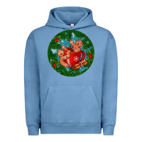 Pigment Pebble Blue gingerbread men with hot chocolate Urban Hoodie - BundleAndBundleShop