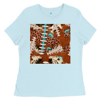 Baby Blue football leopard gemstone seamless pattern Ladies Tee - JahusDesignShop