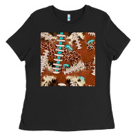 Black football leopard gemstone seamless pattern Ladies Tee - JahusDesignShop