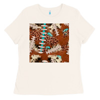 Bone football leopard gemstone seamless pattern Ladies Tee - JahusDesignShop