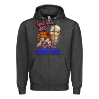 Charcoal Heather Grab your joe let's go Basketball Zipper Hoodie - NancyCooperArtShop