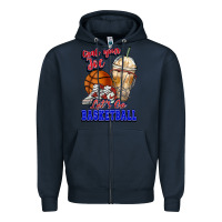 Navy Grab your joe let's go Basketball Zipper Hoodie - NancyCooperArtShop