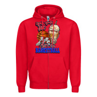 Red Grab your joe let's go Basketball Zipper Hoodie - NancyCooperArtShop