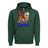 Sports Green Grab your joe let's go Basketball Zipper Hoodie - NancyCooperArtShop