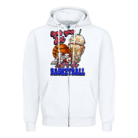 White Grab your joe let's go Basketball Zipper Hoodie - NancyCooperArtShop