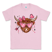 Bubblegum Pink valentines day long haired cow Classic Tee - MaliasSmallBusiness