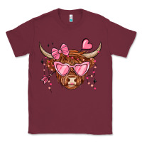 Burgundy valentines day long haired cow Classic Tee - MaliasSmallBusiness