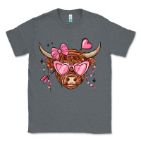 Charcoal Heather valentines day long haired cow Classic Tee - MaliasSmallBusiness