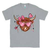 Heather Grey valentines day long haired cow Classic Tee - MaliasSmallBusiness