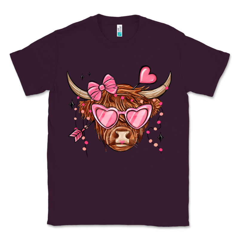 Valentines Day Long Haired Cow Classic Tee by MaliasSmallBusiness | Teevron