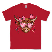 Red valentines day long haired cow Classic Tee - MaliasSmallBusiness