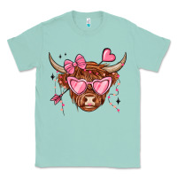 Seafoam valentines day long haired cow Classic Tee - MaliasSmallBusiness