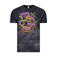 Cloud Black mardi gras cassette tapes Vintage Tee - MaliasSmallBusiness