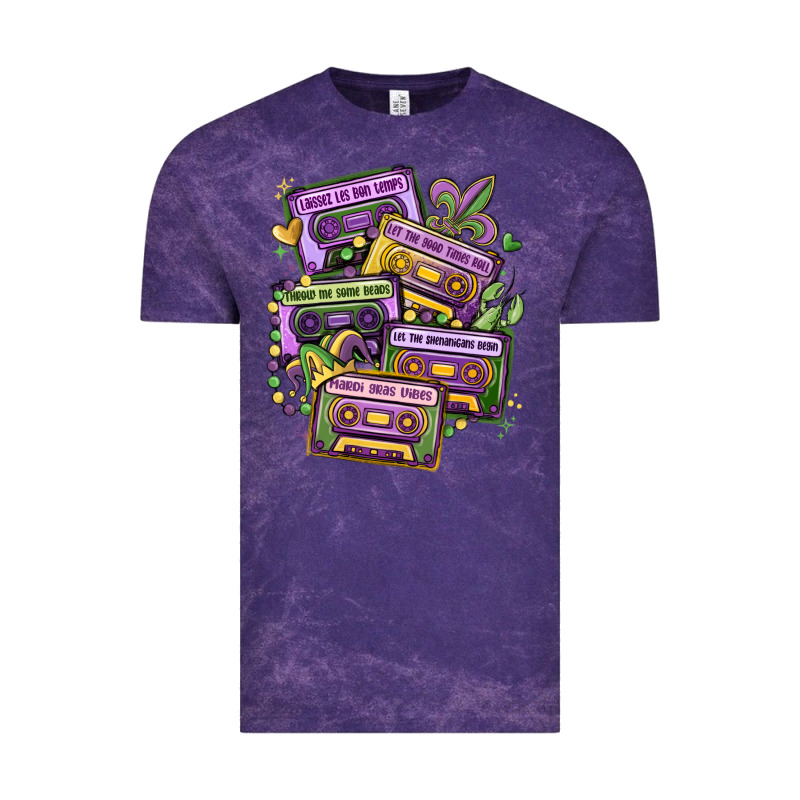 Mardi Gras Cassette Tapes Vintage Tee by MaliasSmallBusiness | Teevron