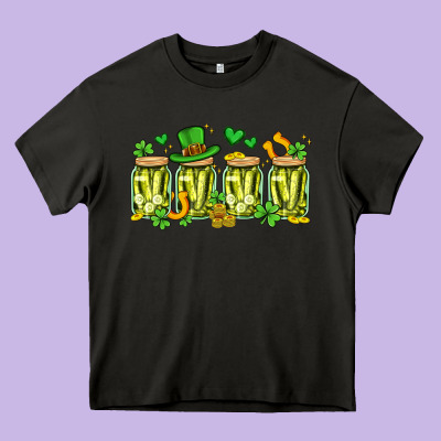 St. Patricks Day Pickle Heavy Core Tee Designed By Artiststas