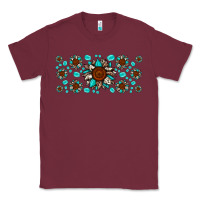 Burgundy cowhide leopard sunflower gemstone Classic Tee - JahusDesignShop