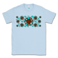 Dusty Blue cowhide leopard sunflower gemstone Classic Tee - JahusDesignShop