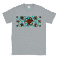 Heather Grey cowhide leopard sunflower gemstone Classic Tee - JahusDesignShop