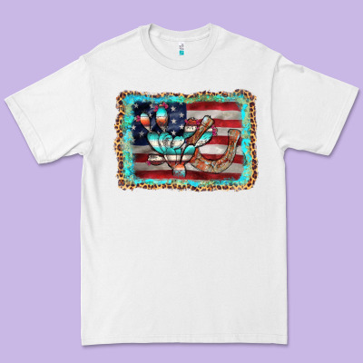 Flag Cactus Horseshoe Premium Tee Designed By Adodesignshop