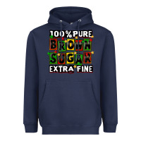 Navy 100 pure brown sugar extra fine Heavyweight Hoodie - CowGirlArtShop