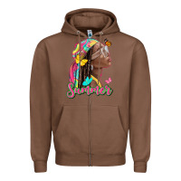 Chestnut summer afro Zipper Hoodie - NancyCooperArtShop