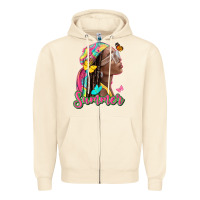 Sandshell summer afro Zipper Hoodie - NancyCooperArtShop