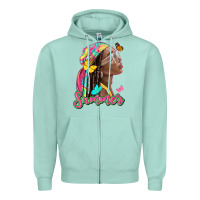Seafoam summer afro Zipper Hoodie - NancyCooperArtShop