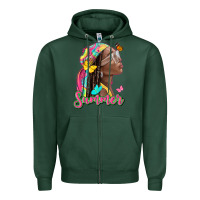 Sports Green summer afro Zipper Hoodie - NancyCooperArtShop