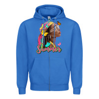 True Royal summer afro Zipper Hoodie - NancyCooperArtShop