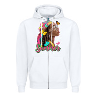 White summer afro Zipper Hoodie - NancyCooperArtShop