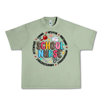 Oil Green school nurse Urban Heavy Tee - MaliasSmallBusiness