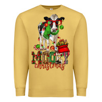 Antique Gold mooey christmas holstein cow Premium Sweatshirt - CowGirlArtShop