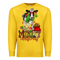 Lemon mooey christmas holstein cow Premium Sweatshirt - CowGirlArtShop