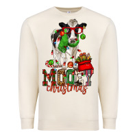 Sandshell mooey christmas holstein cow Premium Sweatshirt - CowGirlArtShop