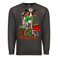 Smoke mooey christmas holstein cow Premium Sweatshirt - CowGirlArtShop