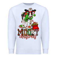 White mooey christmas holstein cow Premium Sweatshirt - CowGirlArtShop